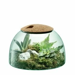 LSA Canopy Recycled Glass Closed Garden Planter 16.5cm