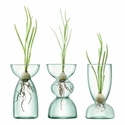 LSA Canopy Recycled Glass Trio Vase Set 13cm