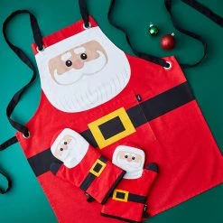 Ambrosia Santas Workshop IV Set Of 2 Oven Glove Santa -Outlet Home Store HIM 1040893 3