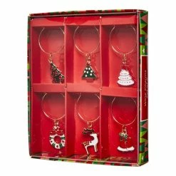 Ambrosia Santas Workshop IV Set Of 6 Wine Charms