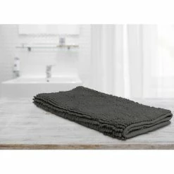 Algodon Toggle Bath Mat 50 X 100cm Charcoal