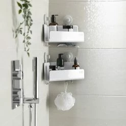 Joseph Joseph EasyStore Corner Shower Caddy 2 Pack White 11 Joseph Joseph EasyStore Corner Shower Caddy 2 Pack White -Outlet Home Store JOS 70550 5