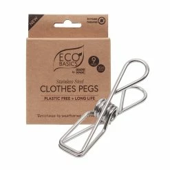 White Magic Eco Basics Stainless Steel Clothes Pegs Pack Of 9