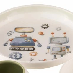Ashdene Robots 4 Piece Kids Breakfast Set Green -Outlet Home Store LAD 521119 3