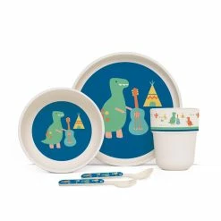 Penny Scallan Dino Rock Bamboo Kids Meal Set With Cutlery