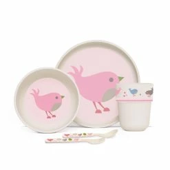 Penny Scallan Chirpy Bird Bamboo Kids Meal Set With Cutlery