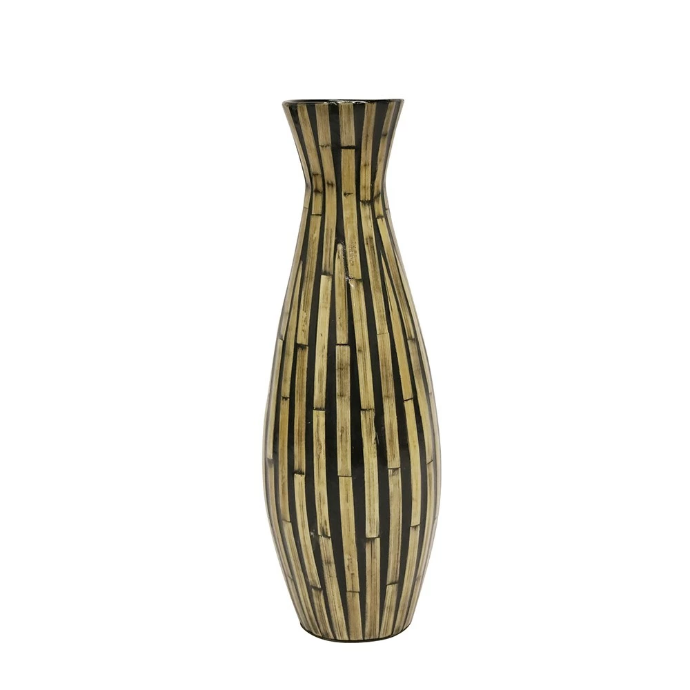 Banyan Zulu Bamboo Vase 45cm Black & Natural 3 Banyan Zulu Bamboo Vase 45cm Black & Natural