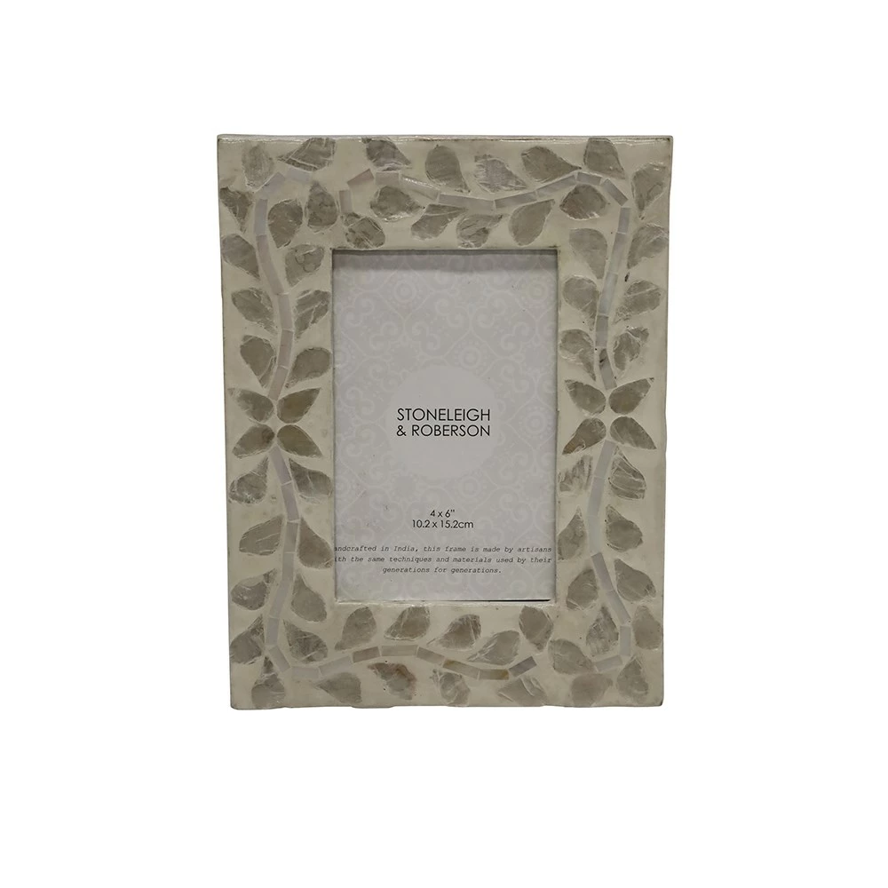 Stoneleigh Roberson Utopia Capiz Shell Photo Frame 4x6" White 3 Stoneleigh Roberson Utopia Capiz Shell Photo Frame 4x6" White