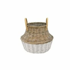 Stoneleigh Roberson Harper Woven Basket Large 35cm Natural & White