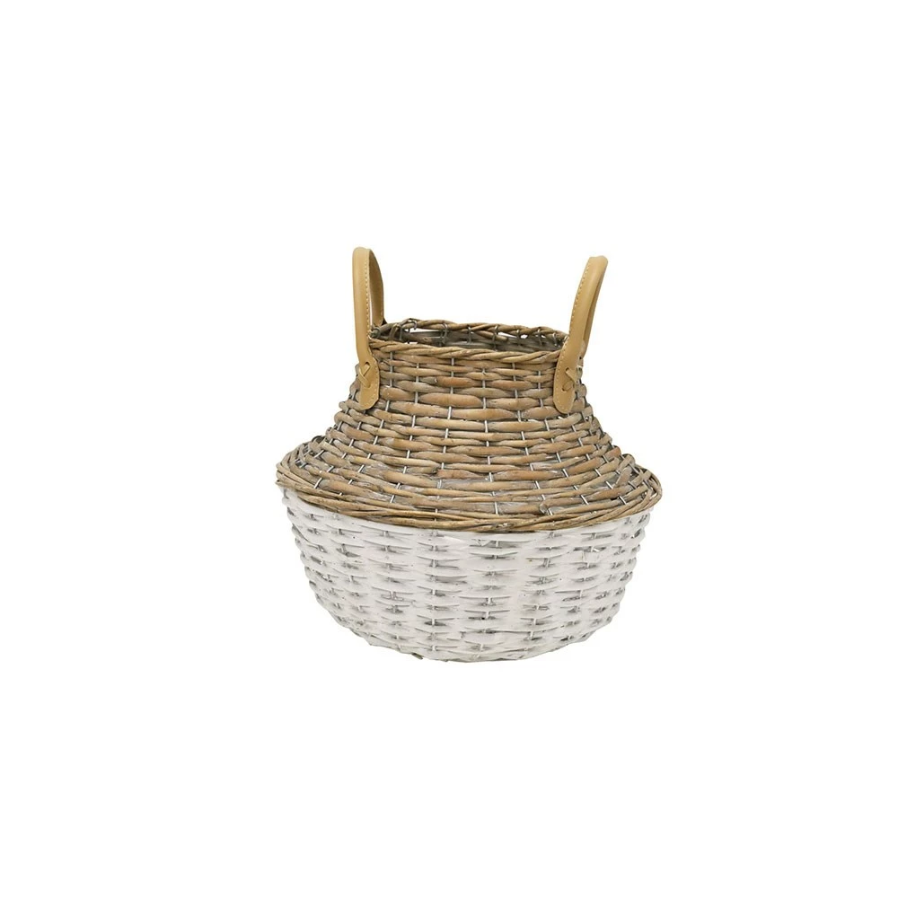Stoneleigh Roberson Harper Woven Basket Medium 32cm Natural & White 3 Stoneleigh Roberson Harper Woven Basket Medium 32cm Natural & White