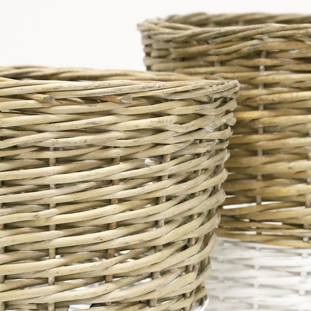 Stoneleigh Roberson Set Of 3 Harper Woven Baskets Natural & White 4 Stoneleigh Roberson Set Of 3 Harper Woven Baskets Natural & White - Image 2