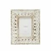 Stoneleigh Roberson Peacock Feather Carved Photo Frame 4x6" White Wash 1 Stoneleigh Roberson Peacock Feather Carved Photo Frame 4x6" White Wash -Outlet Home Store RMA 967339