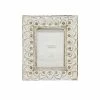 Stoneleigh Roberson Peacock Feather Carved Photo Frame 5x7" White Wash -Outlet Home Store RMA 967340