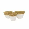 Stoneleigh Roberson Set Of 3 Lilli Woven Baskets Natural & White -Outlet Home Store RMA 968098