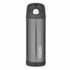 Thermos FUNtainer 470ml Water Bottle Stainless Steel Vacuum Insulated Charcoal